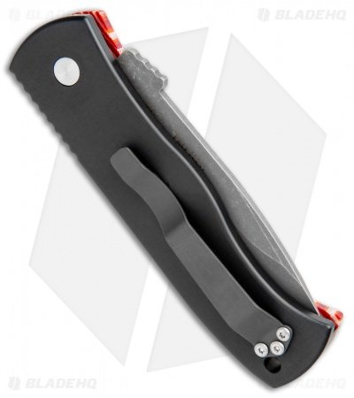 Emerson Protech CQC-7 Automatic Knife Red Grain Micarta (3.25" Acid Stonewash) - Image 3