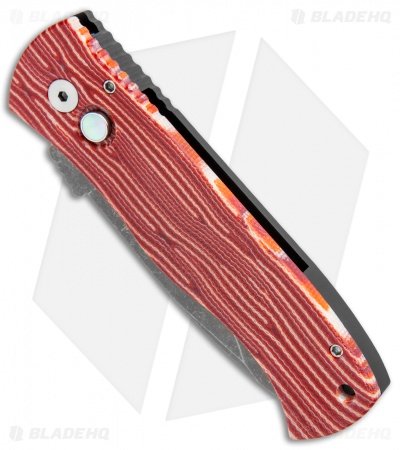 Emerson Protech CQC-7 Automatic Knife Red Grain Micarta (3.25" Acid Stonewash) - Image 2