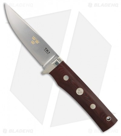 Fallkniven TK1 Fixed Blade Knife Maroon Micarta (4" Satin)