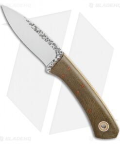 Fiddleback Forge Bushboot Fixed Blade Knife OD Green Micarta/Yellow (3.3" Satin)