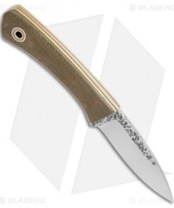 Alternative view of Fiddleback Forge Bushboot Fixed Blade Knife OD Green Micarta/Yellow (3.3" Satin)