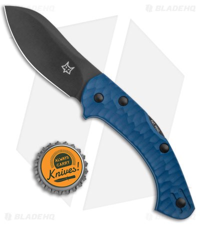 Fox Knives Anso Zero Exclusive Folding Knife Blue G-10 (3" Black N690) - Image 4