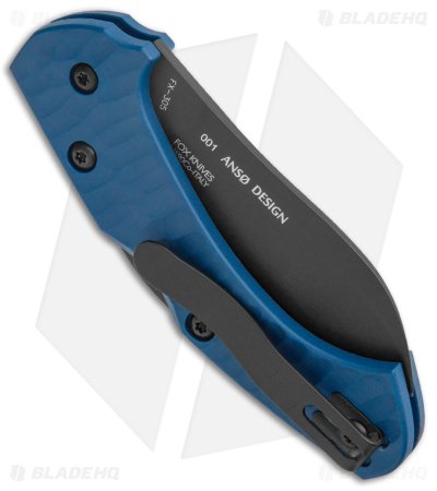 Fox Knives Anso Zero Exclusive Folding Knife Blue G-10 (3" Black N690) - Image 3