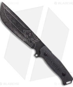 Fox Knives Native Fixed Blade Knife Black Canvas Micarta (6.9" PTFE)