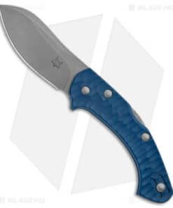 Fox Knives Anso Zero Exclusive Folding Knife Blue G-10 (3" Stonewash N690)