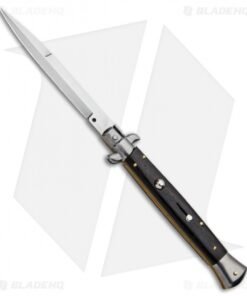 Frank B 11" Italian Stiletto Bayonet Automatic Knife Ebony Wood (5" Satin)