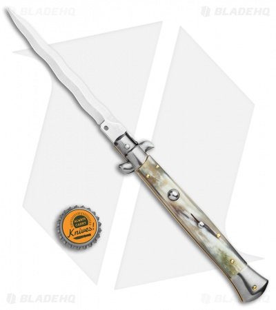 Frank B. 11" Brazilian Horn Italian Stiletto Auto Knife - Kriss - Image 4