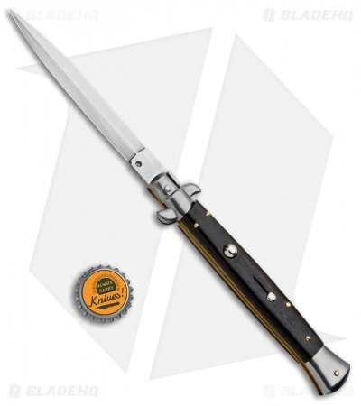 Frank B 11" Italian Stiletto Ebony Automatic Knife - Dagger - Image 4