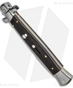 Alternative view of Frank B 11" Italian Stiletto Ebony Automatic Knife - Dagger