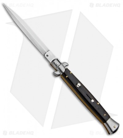 Frank B 11" Italian Stiletto Ebony Automatic Knife - Dagger