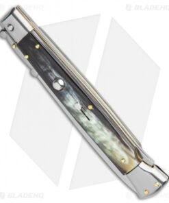 Alternative view of Frank B 11" Italian Stiletto Swinguard Automatic Knfie Brazilian Dark Horn