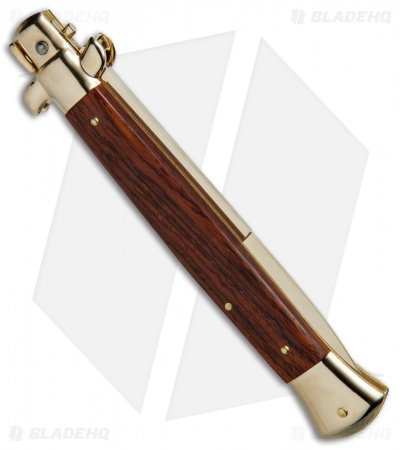Frank B 11" Italian Stiletto Knife Gold Plated Cocobolo (5" Gold Bayo) - Image 3