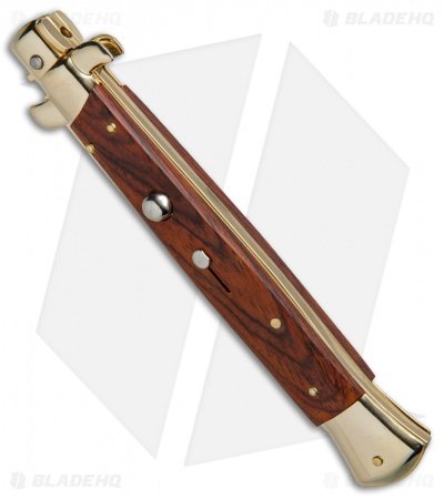 Frank B 11" Italian Stiletto Knife Gold Plated Cocobolo (5" Gold Bayo) - Image 2