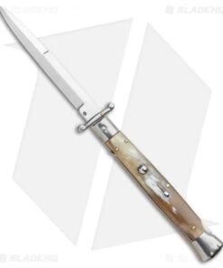Frank B. 11" Italian Stiletto Swinguard Automatic Honey Horn (5" Satin)