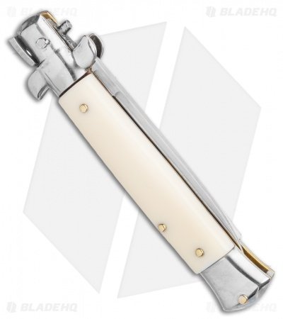 Frank B. 7.5" Italian Stiletto Automatic Knife Sim Ivory (3.5" Polish Flat) - Image 3