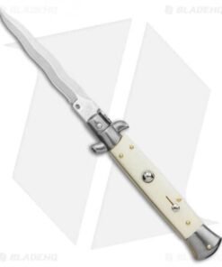Frank B 9" Italian Stiletto Kris Knife Bone (4" Satin)