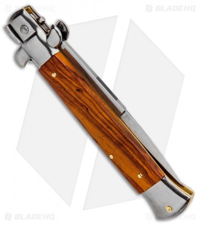 Frank B 9" Italian Stiletto Automatic Bayonet Knife Cocobolo (4" Satin) - Image 3