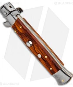 Alternative view of Frank B 9" Italian Stiletto Automatic Bayonet Knife Cocobolo (4" Satin)