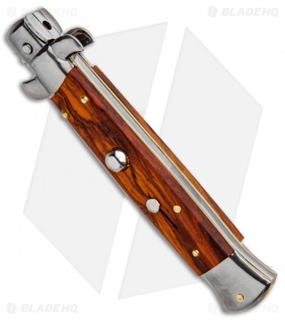 Frank B 9" Italian Stiletto Automatic Bayonet Knife Cocobolo (4" Satin) - Image 2