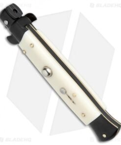 Alternative view of Frank B 9" Italian Stiletto Automatic Bayonet Knife Simulated Ivory (4" Black)