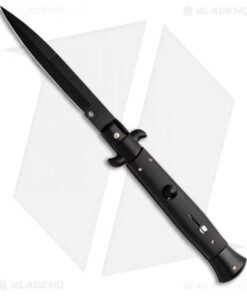 Frank B 9" Italian Stiletto Automatic Bayonet Knife Stealth Black (4" Black)