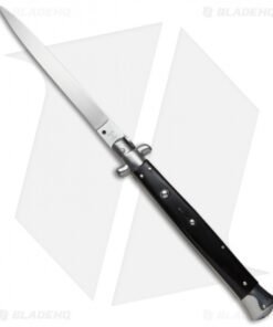 SKM 13" Italian Stiletto Automatic Knife Dark Horn (5.7" Satin Flat)