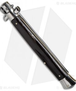 Alternative view of SKM 13" Italian Stiletto Automatic Knife Dark Horn (5.7" Satin Flat)