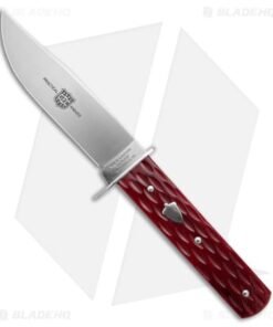 GEC H10 Hunter Fixed Blade Knife Red Jigged Bone Small Seed (4.4" Satin)