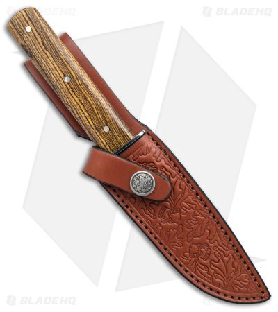 GEC H10 Hunter Fixed Blade Knife Bocote Wood (4.4" Satin) - Image 3
