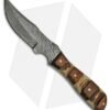 Tallen Mini Hunter Fixed Blade Knife Stag Bone/Wood (6.25" Damascus)