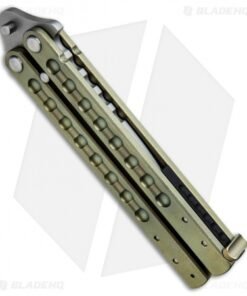 Alternative view of Groniger Knives Custom Balisong Knife Green Ti w/ Black Spacers (4" Bead Blast)