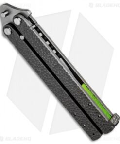 Alternative view of Groniger Knives Custom Balisong Knife Sculpted Ti w/ Green Spacers (4" SW)