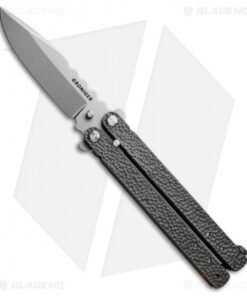Groniger Knives Custom Balisong Knife Sculpted Ti w/ Orange Spacers (4" SW)