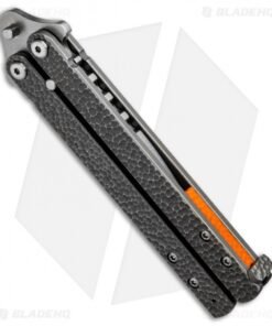 Alternative view of Groniger Knives Custom Balisong Knife Sculpted Ti w/ Orange Spacers (4" SW)