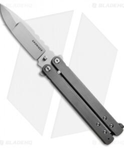 Groniger Knives Custom Balisong Knife Ti w/ USA Flag Spacers (4" Hand Satin)