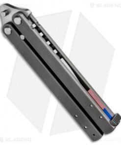 Alternative view of Groniger Knives Custom Balisong Knife Ti w/ USA Flag Spacers (4" Hand Satin)
