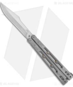 Heed Industries SeaKnight Balisong Butterfly Knife Satin Ti (4.6" Stonewash)
