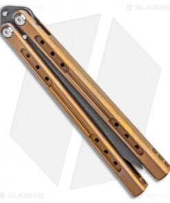 Alternative view of Heibel Knives Sapient Balisong Knife Bronze Ano Ti (4.25" Beveled Black SW) #62
