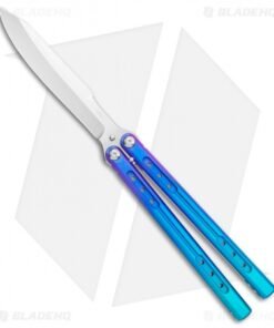 Heibel Knives Sapient Balisong Knife Gradient Blue Ano (4.25" Beveled Satin) #59