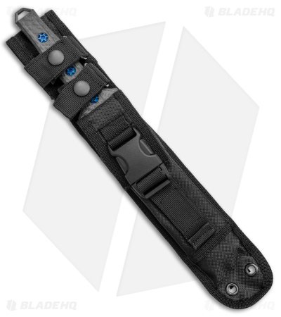 Heretic Knives Nephilim Fixed Blade Knife CF/Blue Ti (6.5" Black) - Image 3