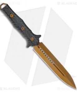 Alternative view of Heretic Knives Nephilim Fixed Blade Knife Carbon Fiber (6.5" Gold Ti Nitride)