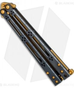 Alternative view of Hom Design Basilisk Elite Balisong Butterfly Knife PVD Ti (4.6" Gold)