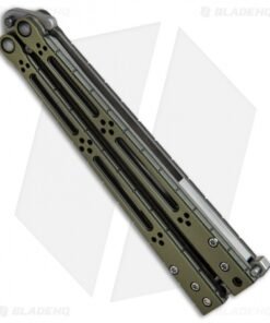Alternative view of Hom Design Basilisk-R Balisong Knife Standard Issue Green G-10 (4.625" BB)