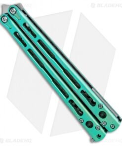 Alternative view of Hom Design Chimera Premium Balisong Knife Green Ti/CF (4.75 Satin)