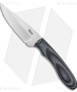 Hunter Handmade Knives Basic EDC Fixed Blade Knife Black/Gray G-10 (3.25" Satin)