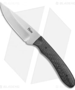 Hunter Handmade Knives Basic EDC Fixed Blade Knife Carbon Fiber (3.25" Satin)