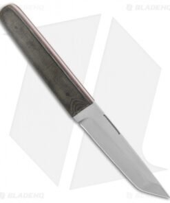 Alternative view of Hunter Handmade Knives Tanto Black Canvas Micarta (3.75" Satin)