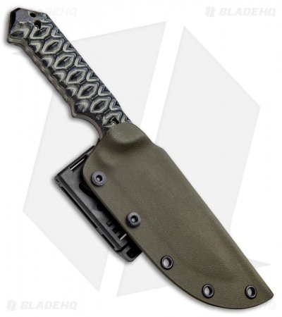 J-2 Knives Spear Point Fixed Blade Diamondback Micarta (4.75" Acid Wash) - Image 3