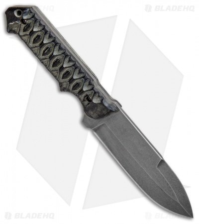 J-2 Knives Spear Point Fixed Blade Diamondback Micarta (4.75" Acid Wash) - Image 2