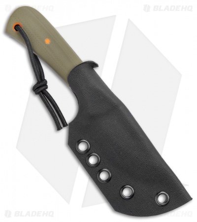 JRs Knives Junior Fixed Blade Knife Fuller Green G-10/Orange Pins (2.25" Black) - Image 3